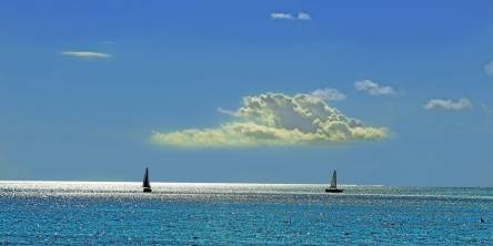 Two sailboats on the big blue